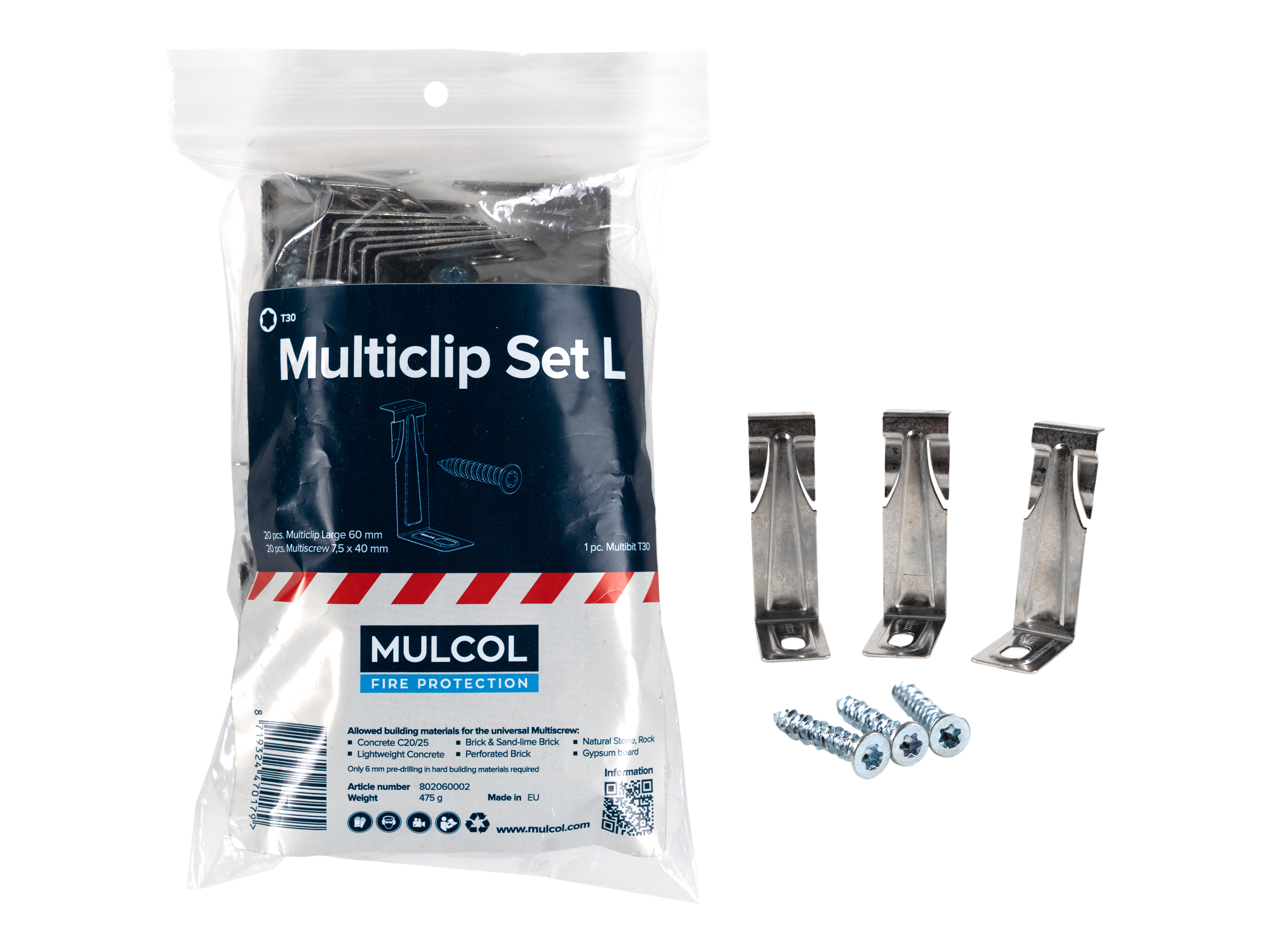 Mulcol® Multiclip Sæt L (60mm + skrue)